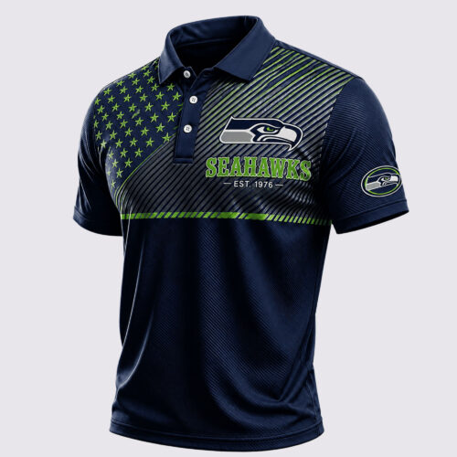 Seattle Seahawks | Premium NFL Stars & Stripes Polo Shirt