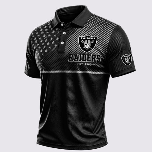 Las Vegas Raiders | Premium NFL Stars & Stripes Polo Shirt