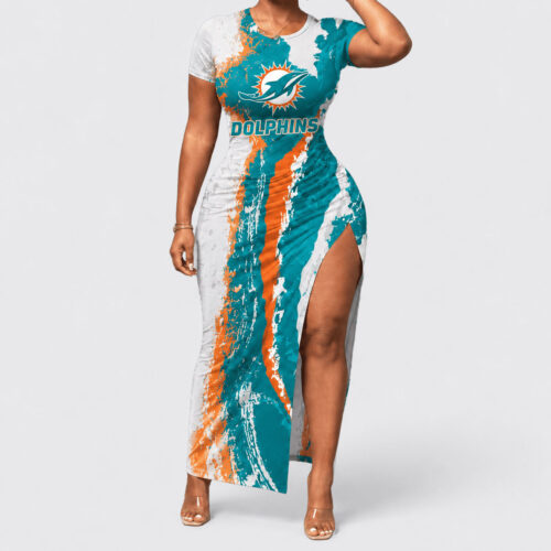 Miami Dolphins | Premium NFL Game Day Paint Splash Women's Bodycon Dress