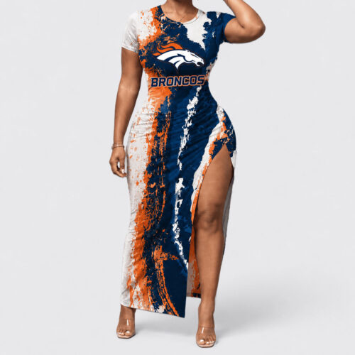 Denver Broncos | Premium NFL Game Day Paint Splash Women's Bodycon Dress