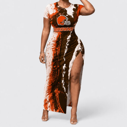 Cleveland Browns | Premium NFL Game Day Paint Splash Women's Bodycon Dress