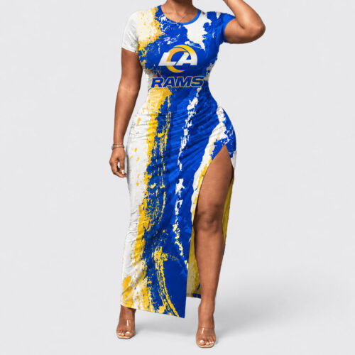 Los Angeles Rams | Premium NFL Game Day Paint Splash Women's Bodycon Dress