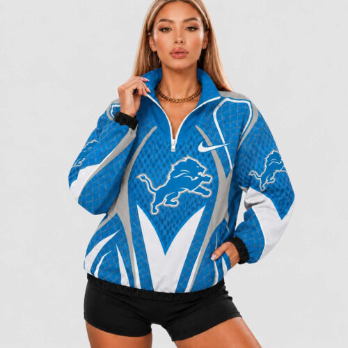 Detroit Lions | Premium NFL Women’s Stadium Queen V-Neck Zipper Jacket