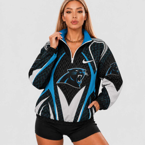 Carolina Panthers | Premium NFL Women’s Stadium Queen V-Neck Zipper Jacket