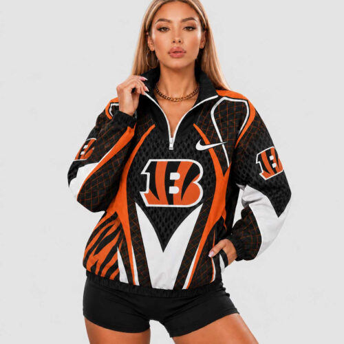 Cincinnati Bengals | Premium NFL Women’s Stadium Queen V-Neck Zipper Jacket