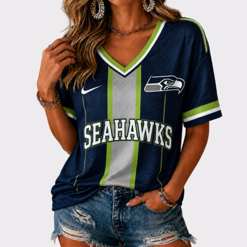 Seattle Seahawks | Premium NFL Casual V-Neck Game Day Shirt