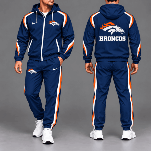 Denver Broncos | Premium NFL Game Day Full-Zip Hooded Jacket & Jogger Pants Set NY