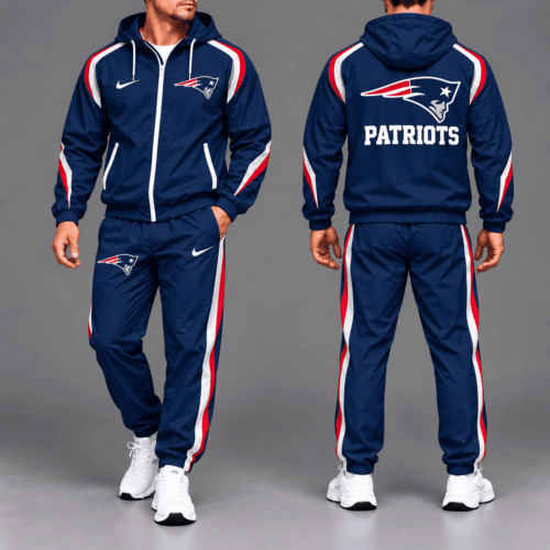 New England Patriots | Premium NFL Game Day Full-Zip Hooded Jacket & Jogger Pants Set NY