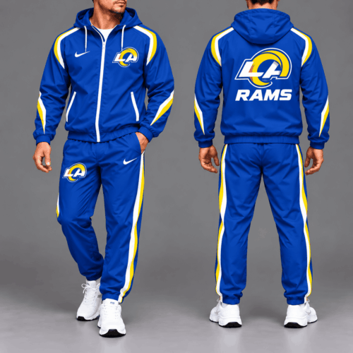 Los Angeles Rams | Premium NFL Game Day Full-Zip Hooded Jacket & Jogger Pants Set NY