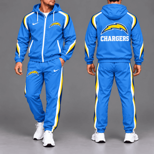 Los Angeles Chargers | Premium NFL Game Day Full-Zip Hooded Jacket & Jogger Pants Set NY