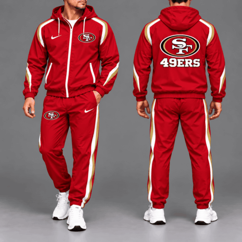 San Francisco 49ers | Premium NFL Game Day Full-Zip Hooded Jacket & Jogger Pants Set NY