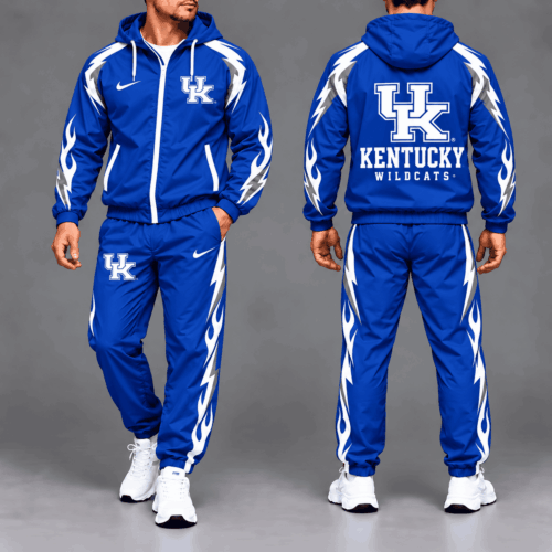 Kentucky Wildcats | Premium NCAA Elevate Performance Full-Zip Hooded Jacket & Jogger Pants Set NTH1