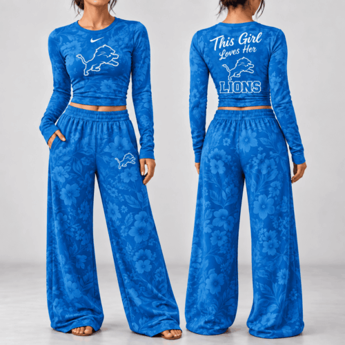 Detroit Lions | Premium NFL Game Day Bloom Long Sleeve Shirt & Pants Set TD