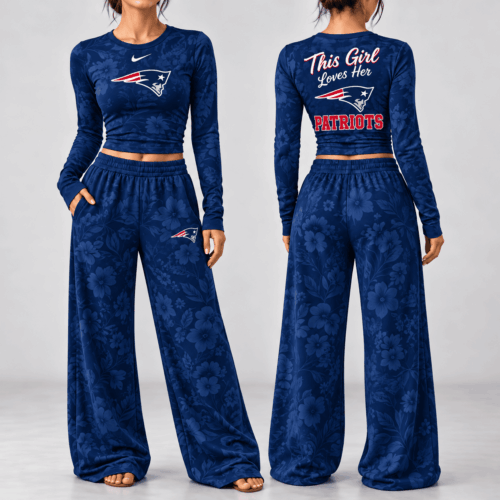 New England Patriots | Premium NFL Game Day Bloom Long Sleeve Shirt & Pants Set TD