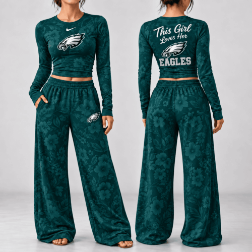 Philadelphia Eagles | Premium NFL Game Day Bloom Long Sleeve Shirt & Pants Set TD