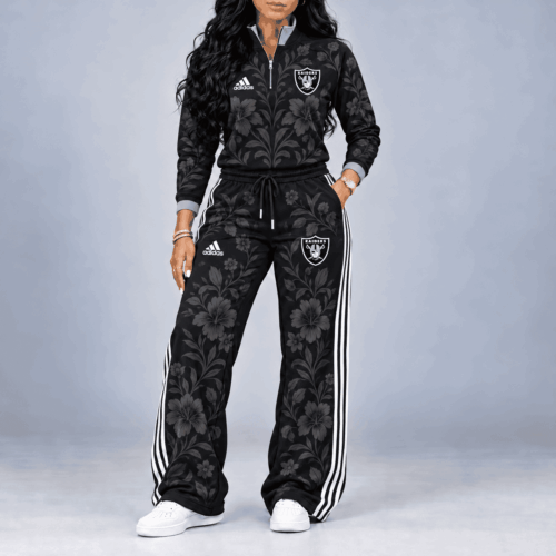 Las Vegas Raiders | Premium NFL Stadium Style Floral Quarter-Zip + Pants TD