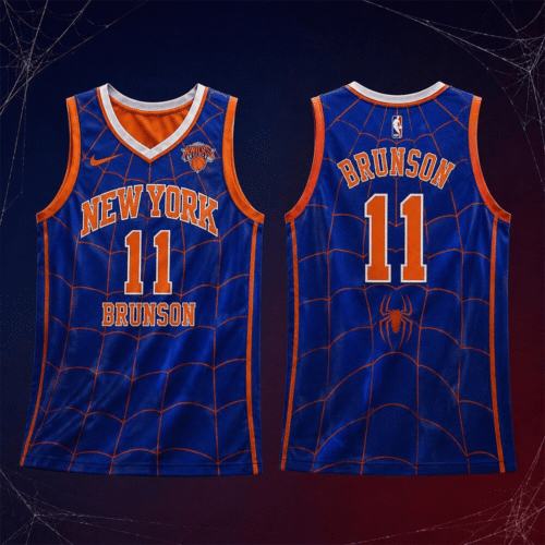 Jalen Brunson Merch X Spider Man New York Knicks City Jersey Spider Man Lovers Gifts